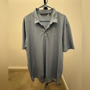 Travis Mathew Classic Fit Short Sleeve Polo Baby Blue Dot Golf Size XXL